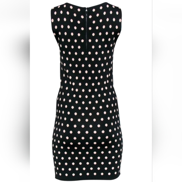 Alice + Olivia Marta sleeveless polka dot bodycon knit mini dress Size Large - Picture 4 of 11